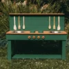 Handcrafted wooden mud kitchen 120cm in Bottle Green, solid spruce