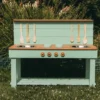Handcrafted wooden mud kitchen 120cm in Fresh Mint, solid spruce